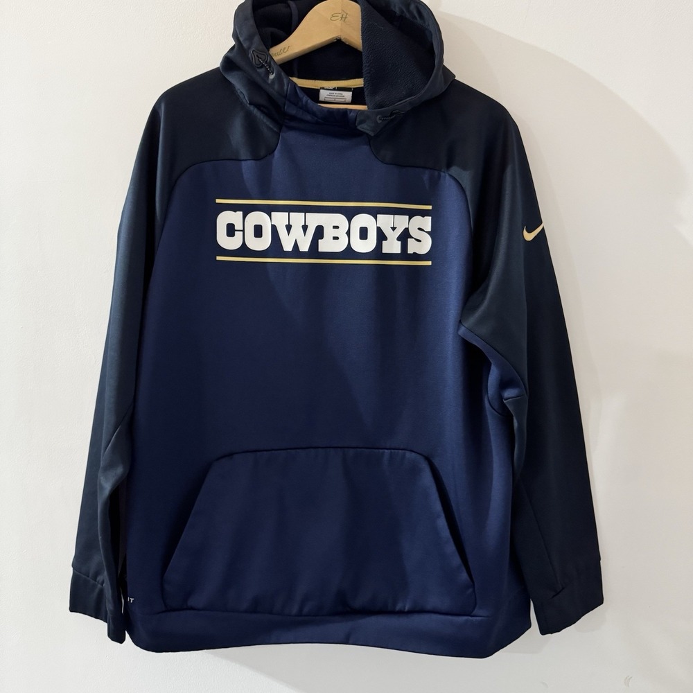 Cowboys Thermal NFL Official Sweatshirt Black‎ And Navy - Size Large